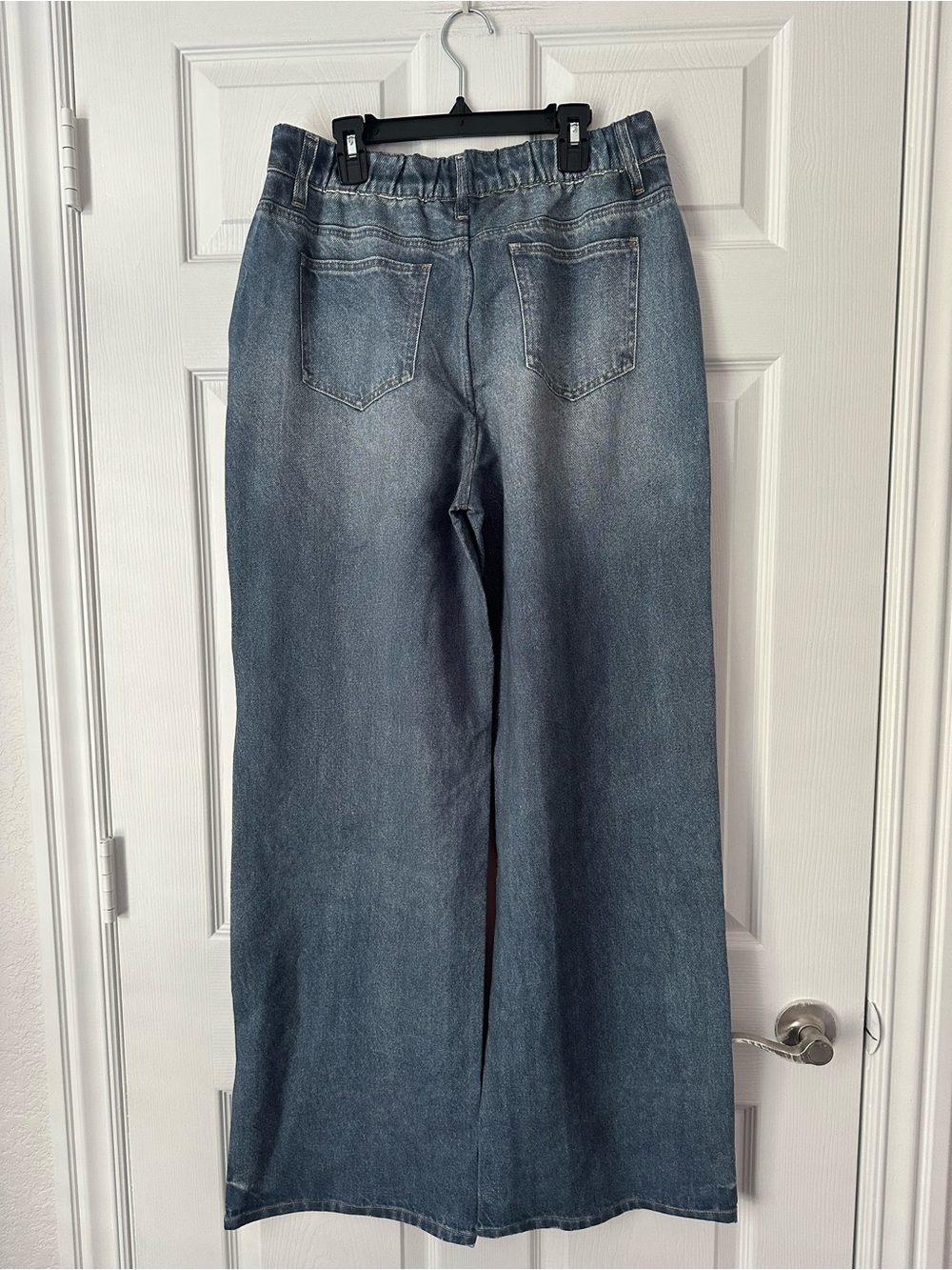 HALARA Mid Rise Denim Print French Terry Casual Sweatpants Jeans with Pockets M - Picture 6 of 9